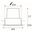 SLV Luminaria empotrable H-LIGHT 1 LED incl. conductor, negro mate regulable 11,5W 265lm 2700K 20° 20° CRI 80