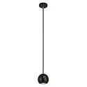 Luminaria colgante LIGHT EYE BALL GU10, cromo, negro