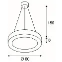 SLV LED Pendant luminaire MEDO RING 60 LED, 35W, 105°, 3000K, black