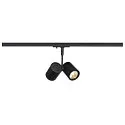 Foco monofásico BIMA 2 de 2 llamas, incl. adaptador monofásico, ajustable GU10 IP20, negro regulable