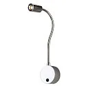 SLV Premium-LED Display lamp DIO FLEX PLATE, with flex arm and switch, 1.9W 45°, 3000K 70lm, chrome