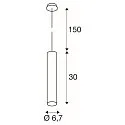 Luminaria colgante ENOLA B PD-1 abajo, cilíndrico GU10 IP20, blanco regulable