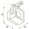 Foco trifásico EURO CUBE ON-OFF forma de cubo, conmutable, cardánico IP20, negro 