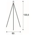 SLV Luminaria de pedestal FENDA II TRIPOD BASIS con interruptor, sin pantalla E27 IP20, negro 