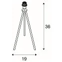 SLV Luminaria de mesa FENDA II TRIPOD BASIS con interruptor, sin pantalla E27 IP20, negro 