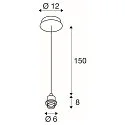 SLV Luminaria colgante FENDA sin pantalla E27 IP20, cromo regulable