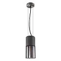 SLV Luminaria colgante LISENNE E27, gris, color humo regulable