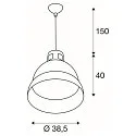 Luminaria colgante PARA 380 redondo, con pantalla E27 IP20