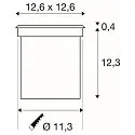 Premium LED Outdoor Floor recessed luminaire ROCCI 125 SQUARE, IP67, stainless steel 316, 8.6W 120° 3000K 580lm