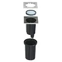 Luminaria empotrable en suelo DASAR EXACT GU10 angular GU10 IP67, acero inoxidable, negro