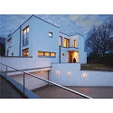 SLV Luminaria de pared para exteriores BULAN redondo E14 IP44, gris plateado