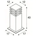 SLV Luminaria de pie para exteriores RUSTY® SQUARE 40 pequeño, angular E27 IP55, color oxidado regulable