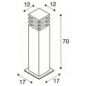 SLV Luminaria de pie para exteriores RUSTY® SQUARE 70 grande, angular E27 IP55, color oxidado regulable