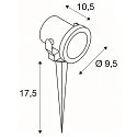 SLV Outdoor spot NAUTILUS SPIKE QPAR51, IP55 IK04, GU10,  swiveling, inox 316