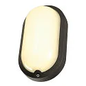 SLV LED Outdoor luminaire TERANG 2 Wall-/Ceiling luminaire, oval, 120°, SMD LED, 3000K, IP44, anthracite