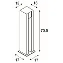 SLV Luminaria de pie para exteriores ARROCK SLOT angular, radiación lateral GU10 IP55, acero inoxidable, gris
