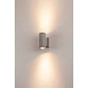 Luminaria de pared para exteriores MYRA UP/DOWN rígido, directo / indirecto GU10 IP55, gris plateado regulable