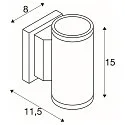Luminaria de pared para exteriores MYRA UP/DOWN rígido, directo / indirecto GU10 IP55, gris plateado regulable