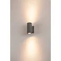 SLV Luminaria de pared para exteriores MYRA UP/DOWN rígido, directo / indirecto GU10 IP55, antracita regulable