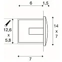 LED Wall recessed luminaire DOWNUNDER OUT LED M, 0,96W, 3000K, IP55