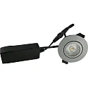 Luminaria empotrable LOW PROFILE redondo IP54, gris regulable 6W 470lm 3000K