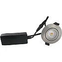 recessed luminaire LOW PROFILE round IP54, brushed aluminium dimmable 6W 450lm 2700K