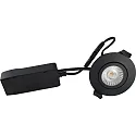 recessed luminaire LOW PROFILE round IP54, black matt dimmable 6W 450lm 2700K