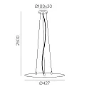 ACB Suspensión pendular LISBOA 60 - ON-OFF / TRIAC - 250CM 3 veces, negro mate