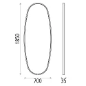 LED wall mirror ONIX 16/3831, CRi >90, oval, 185 x 70cm, black, 59W 3000K 3375lm