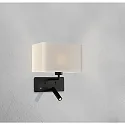 ACB wall luminaire ROMEO 16/3971 with switch, with USB connection, adjustable E27 IP20, black