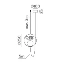 ACB pendant luminaire HALO 3815/1 1 flame IP20, gold, opal