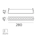 ACB Luminaria empotrable INVISIBLE 3980/280 IP20, blanco 24W 1790lm 3000K 36° 36°