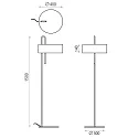 ACB Floor lamp CLIP 8178, 150cm, / Ø 40cm, E27 max. 20W, with fabric shade, black