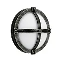 Luminaria de pared para exteriores TYPE NO 6230 redondo, con tapa E27 IP44, negro, plata regulable