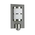 Luminaria de pared para exteriores TYPE NO 6224 semicircular, con detector de movimiento E27 IP44, antracita, acero inoxidable
