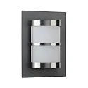 Luminaria de pared para exteriores TYPE NO 6224 semicircular E27 IP44, antracita, acero inoxidable, ópalo regulable
