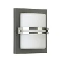 Luminaria de pared para exteriores TYPE NO 6260 semicircular E27 IP44, antracita, acero inoxidable regulable