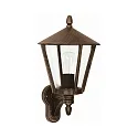 Luminaria de pared para exteriores TYPE NO 1814 arriba, angular E27 IP44, marrón, latón satinado regulable