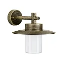 Luminaria de pared para exteriores TYPE NO 1852 abajo, cilíndrico E27 IP44, marrón, latón satinado regulable