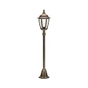 Luminaria de caminos TYPE NO 4142 de 1 llama, angular E27 IP23, marrón, latón satinado regulable