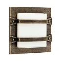 Luminaria de pared y techo TYPE NO 6262 doble, con tapa E27 IP44, marrón, latón satinado regulable