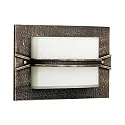 Outdoor Wall and Ceiling lumianire Type No. 6263, square, 1 cross brace, IP44, E27 QA55 max. 57W, cast alu, brown brass