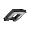 LED Outdoor Wall luminaire Type No. 0219, IP54, 16W 3000K 1600lm, swiveling 120°, cast alu / satin glass, black matt