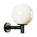 Outdoor Wall luminaire Type No. 0801 with white ball Ø 45cm, IP44, E27 A65 max. 150W, cast alu / plastic, black matt