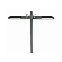 Luminaria de mástil TYPE NO 0807 de 2 llamas, inclinable IP65, negro mate regulable