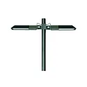 Luminaria de mástil TYPE NO 0844 de 2 llamas, inclinable IP65, negro mate regulable