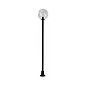 Outdoor Mast light Type No. 2054, Ø 30cm, height 185cm, IP44, E27 A65 max. 150W, clear ball, black