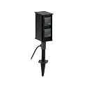 Enchufes de jardín con pincho para clavar TYPE NO 2104 4 veces, angular, con enchufe, negro