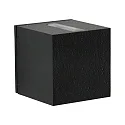LED Outdoor Wall Spot Type No. 2371 - 2-sided, tight/wide, square, IP44, 230V AC/DC, 2x 3W 3000K 330lm, lens + glass, black