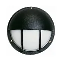 Luminaria de pared para exteriores TYPE NO 6034 semicircular, con tapa E27 IP44, negro mate regulable